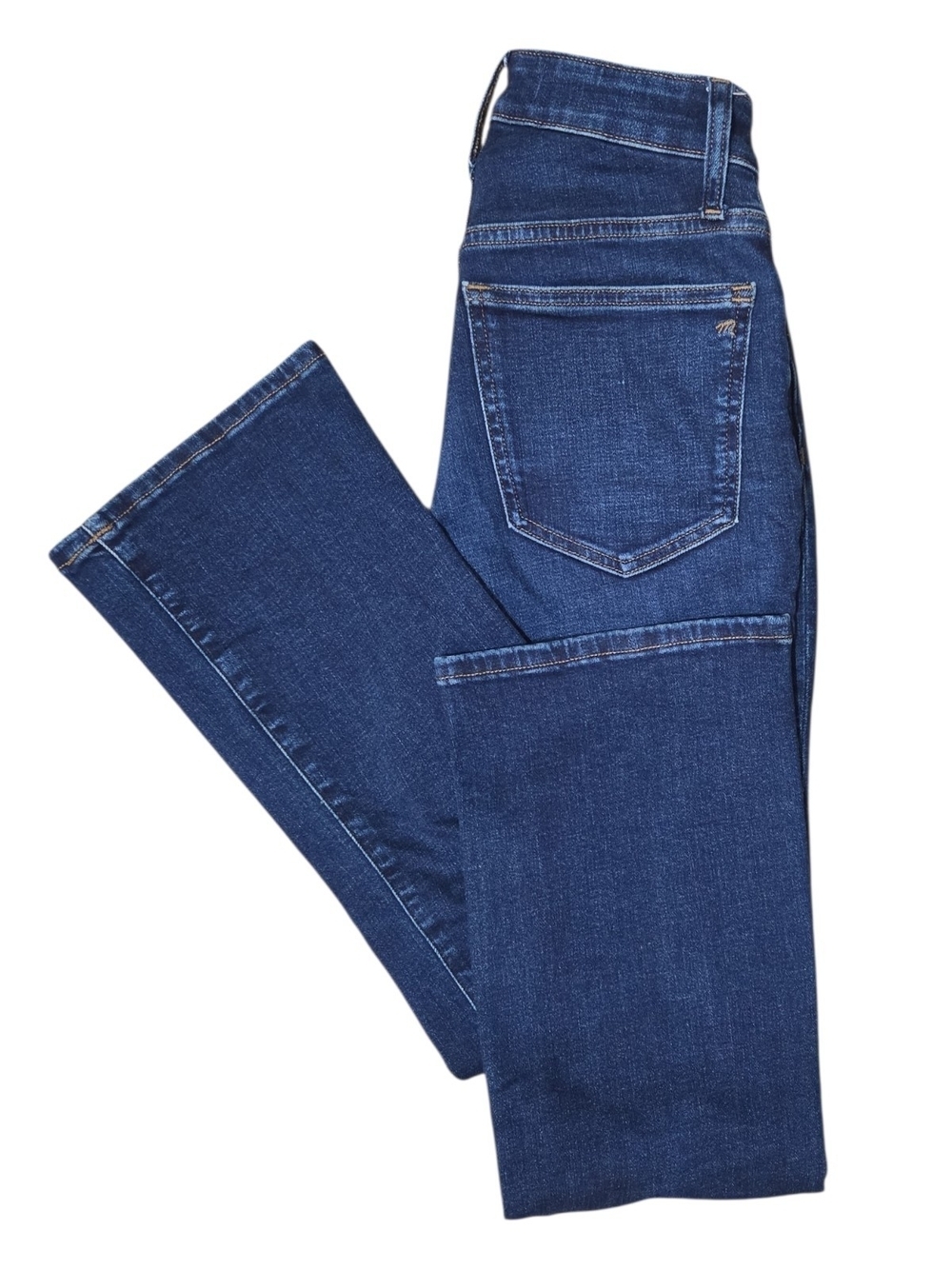 Madewell Women's Curvy Kick Out Jeans in Dark Blue Denim Size 23